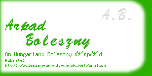 arpad boleszny business card